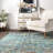 Handmade Tufted Chevron Striped Green Rug-54438088