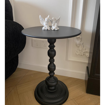 Table basse ronde moderne en métal noir minimaliste