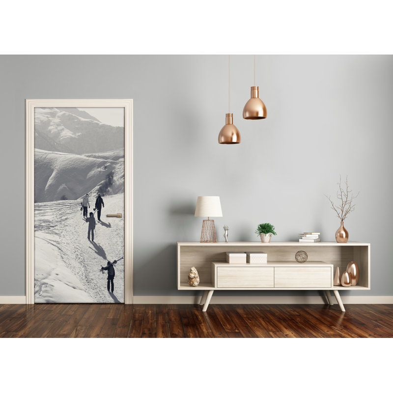 People Skiers Door Decal