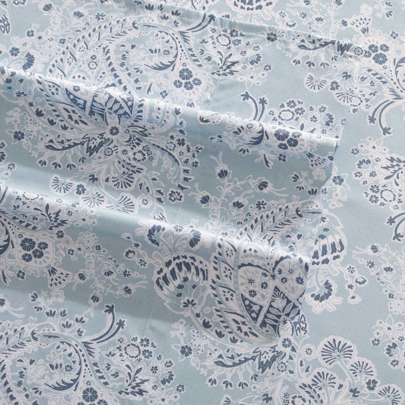 Prairieland Paisley Blue Twin Microfiber Sheet Set