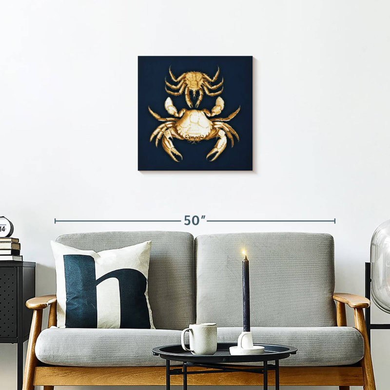 Brampt Crabs Navy, 20" H x 20" W
