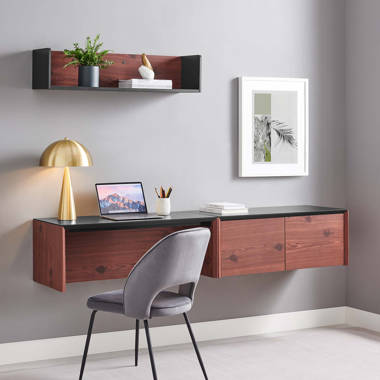 Transmit 60 Wall Mount Wood Office Desk - Las Vegas Furniture Store, Modern Home Furniture