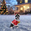 Statue de Noël terrier de Boston, figurine de chien des Fêtes en tenue de père Noël