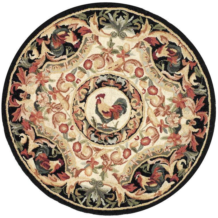 Kinchen Hand Hooked Wool Floral Rug