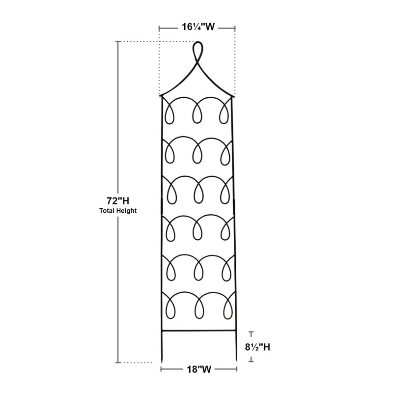 72'' H x 18'' W Metal Lattice Panel Trellis