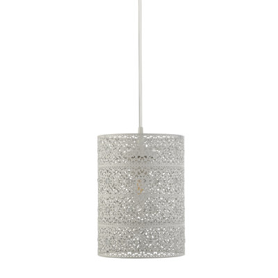 25.5cm H Metal Drum Pendant Shade ( Uno ) in Clear