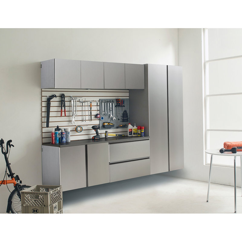 Nova Series 96 In. W X 72 In. H X 20 In. D Metallic Grey Garage Cabinet Set B (6-Piece)