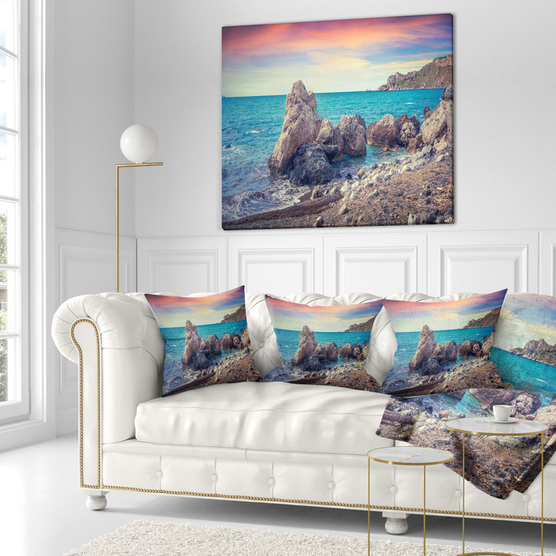 Sunrise in Spring Panorama - Coussin imprimé sur les plages, Type de produit, 16 po x 1 po