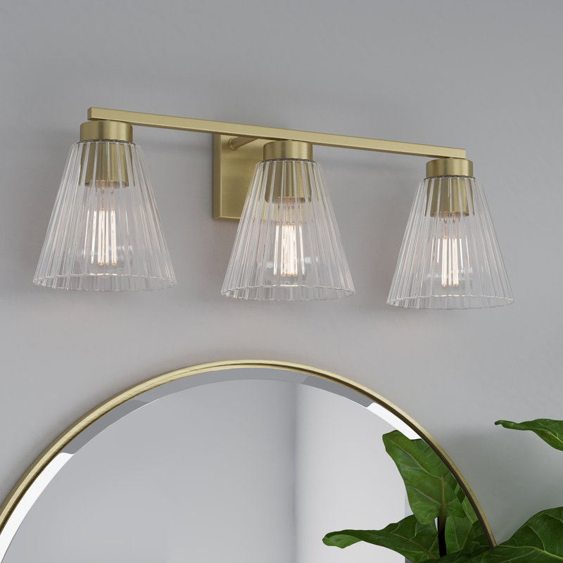 Meuble-lavabo à 2 lumières de 13,75 po Alun, H 7,75 po x l 13,75 po x P 6,5 po, Laiton, Deux lumières