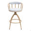 Tabouret de bar pivotant de 26 po de hauteur comptoir, ensemble de 2 sièges en tissu avec structure en métal imprimée par transfert d'eau-1987280549