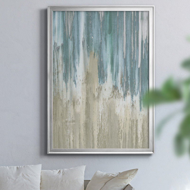 «Like a Waterfall I» par J Paul, reproduction d'art sur toile encadrée, H 18,5 po x l 24,5 po x P 1,5 po, Argent