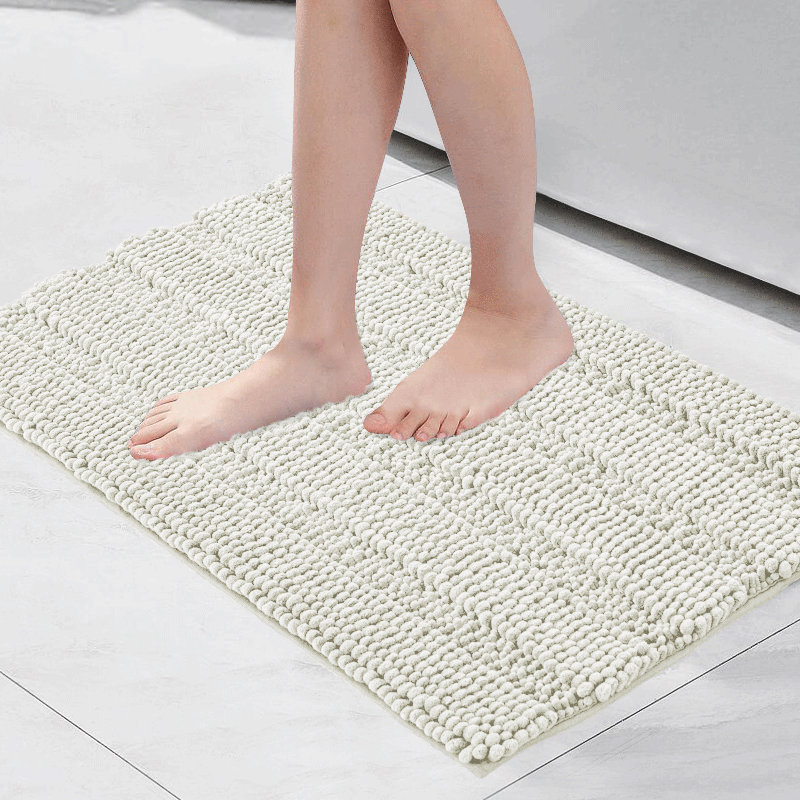 Tapis pour salle de bain Faddis, Simple - L 60 po x l 24 po, Ivoire ivoire