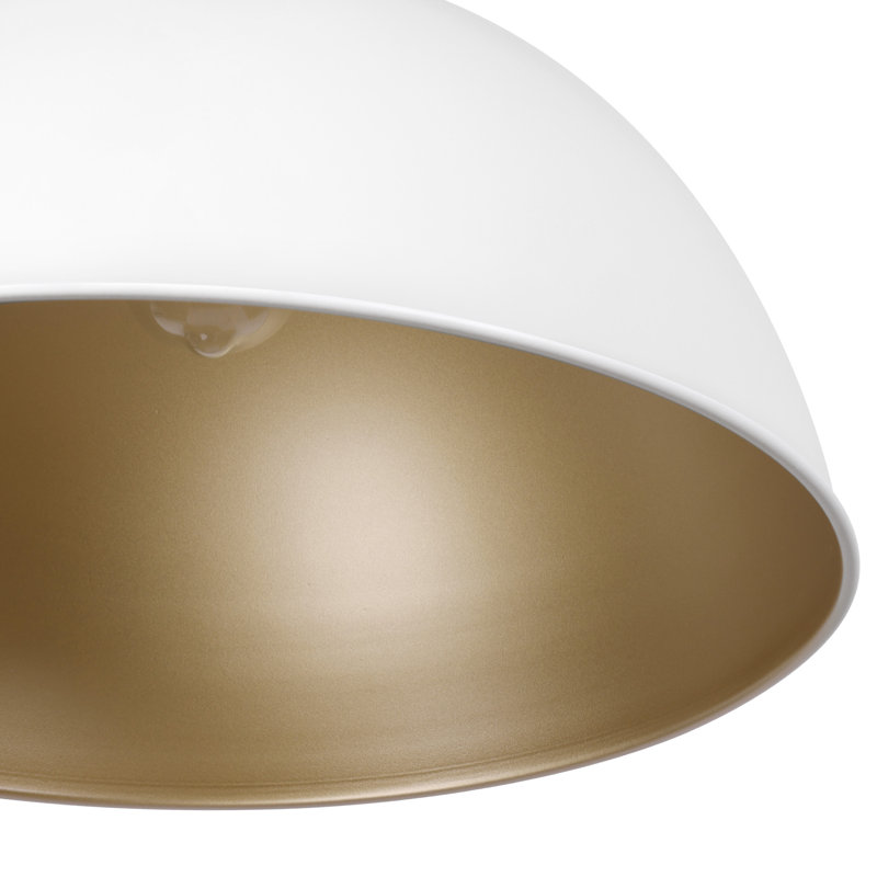 Luminaire suspendu pour îlot de cuisine à 1 dôme 17,7 po Lysander, Blanc, H 56,7 po x l 17,7 po x P 17,7 po