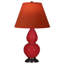 Small Double Gourd Accent Lamp - Sangria, Deep Patina Bronze - Lavender, Plum Shade-583633527-584545644