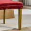 Ensemble de 2 chaises d'appoint de style Mid-Century moderne en velours rouge avec structure en bois massif et garniture cloutée