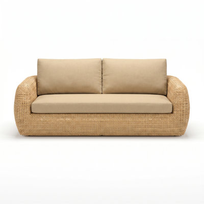 Sydney 81" Outdoor Wicker Patio Sofa with Sunbrella Cushions