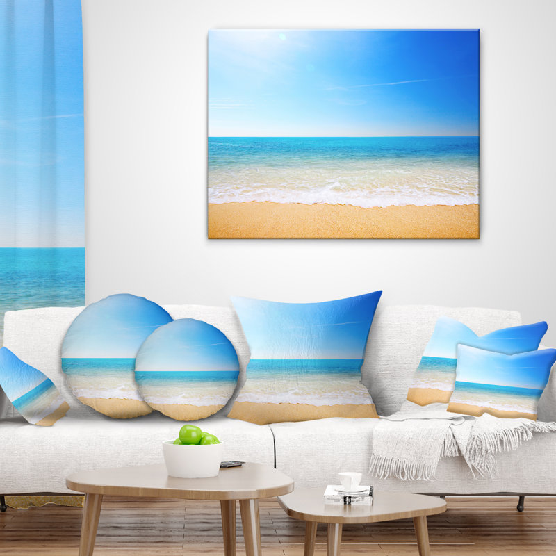 Oreiller de mer en mer tropical, 18 po x 18 po, Coussin décoratif