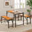 3 Pcs Dining Set For 4 People Outdoor Picnic Table & 2 Benches W/ Metal Frame-823759114-823759115