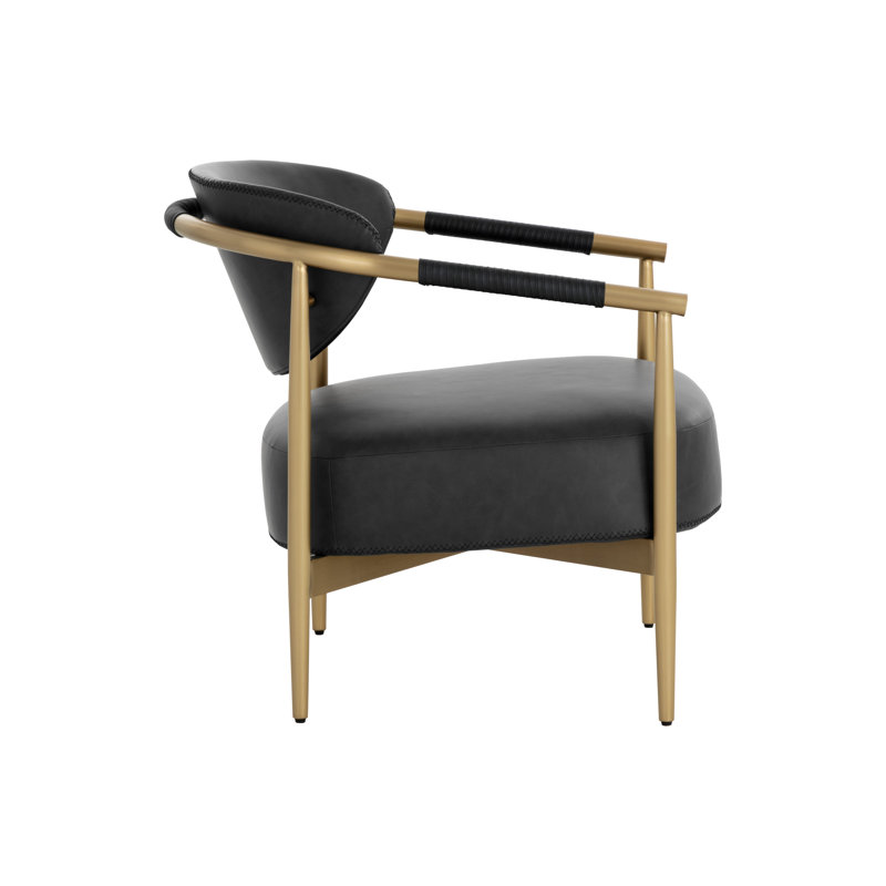 Lounge Chair, Black Faux Leather