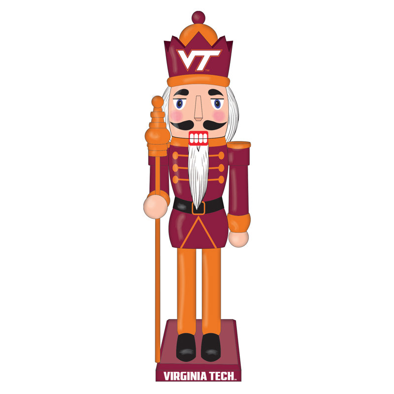 NCAA 12" Wooden Tabletop Nutcracker , NCAA Virginia Tech