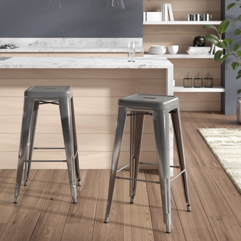 Natascha Steel Counter Stool, Gun Metal