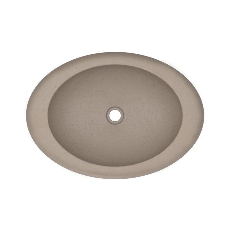 Cuyama Slate Stone Handmade Oval Drop-In Bathroom Sink, Earth