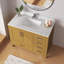 Meuble-lavabo simple autoportant de 42 po avec comptoir en granit blanc