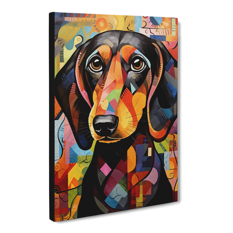 Dachshund Orphism - No Frame Print, 50cm H x 35cm W x 3cm D