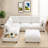 U-shaped Sectional Sofa Couch With A Movable Ottoman And A Coffee Table With Hidden Charging Devices-2130656344