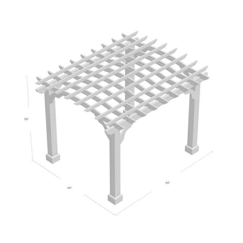 Cedar Wood Pergola with Canopy and Decorative Posts