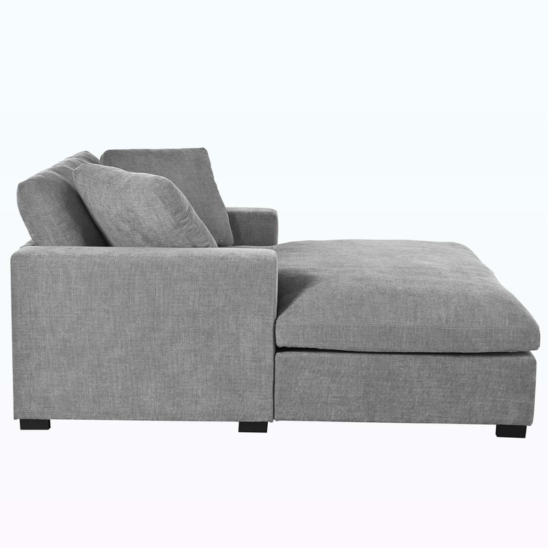 Méridienne surdimensionnée Classic Design, Polyester gris