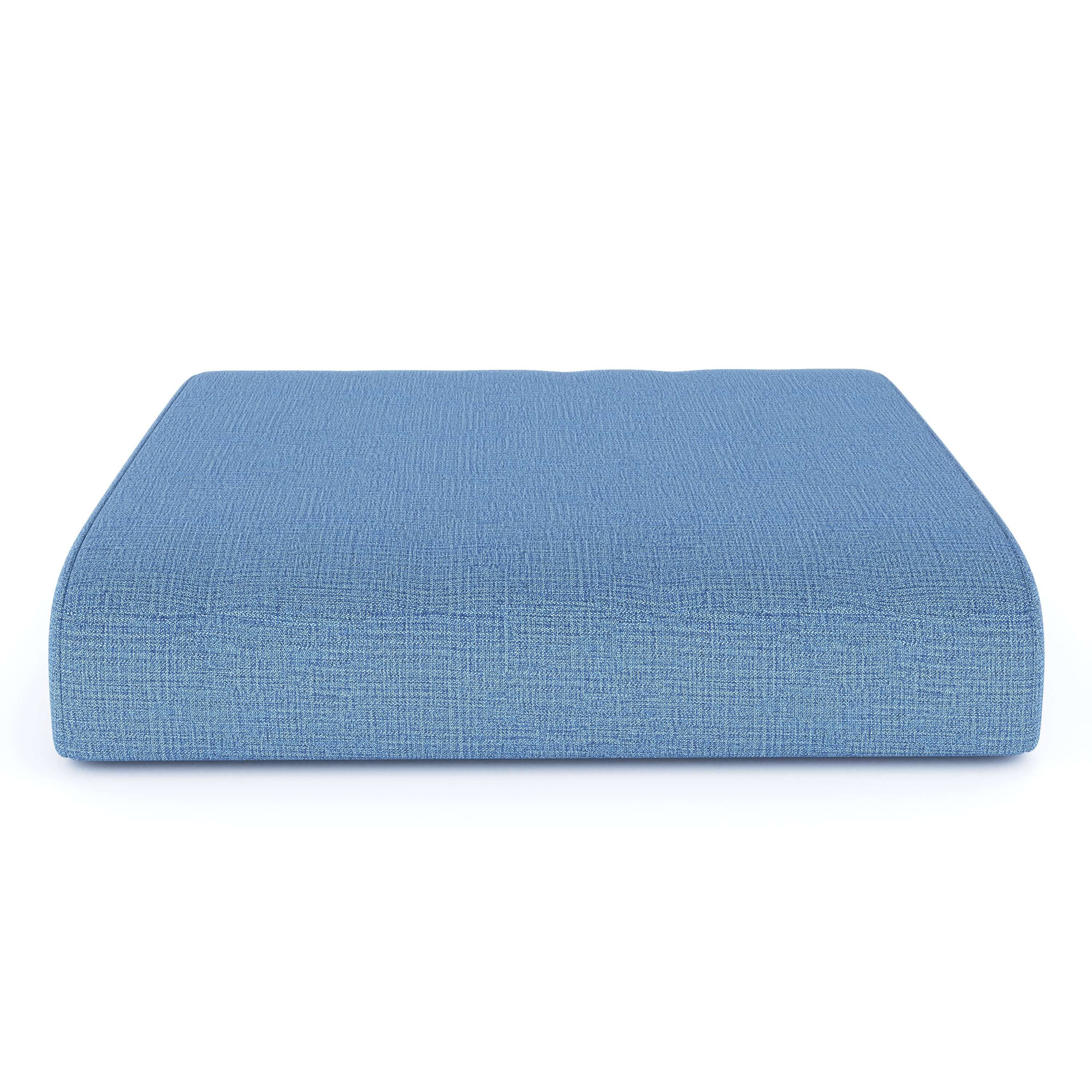 Sunbrella® Outdoor Ottoman Cushion, Cast Ocean Sunbrella® Plainweave, 4" H x 22" W x 20" D