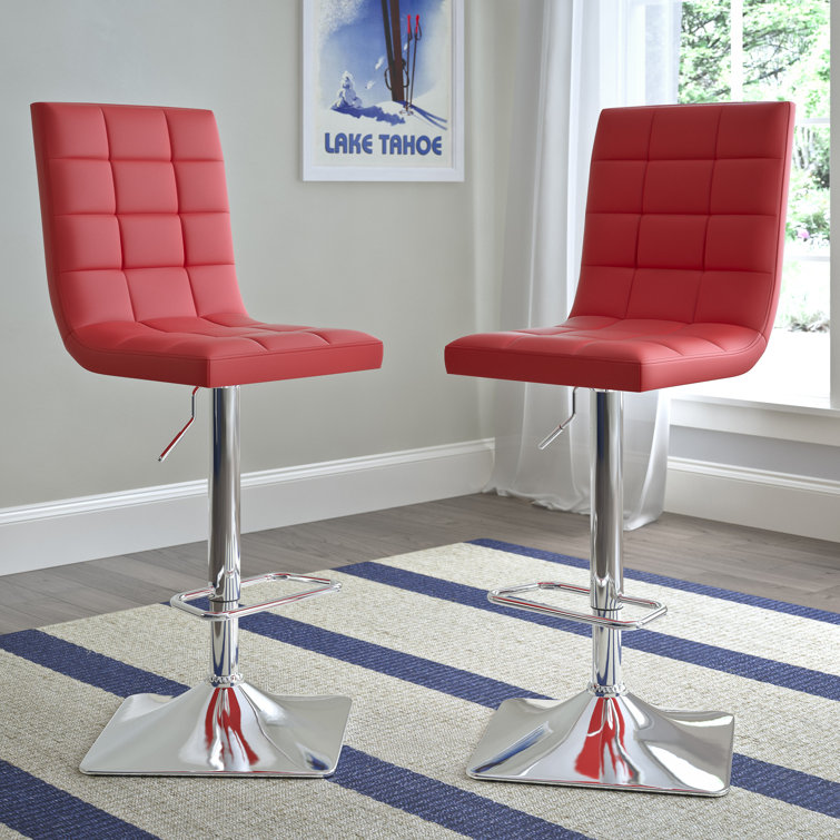 Swivel Upholstered Adjustable Height Counter Stool