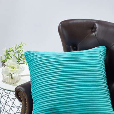 Ribbed Flannel Square Pillow Cover