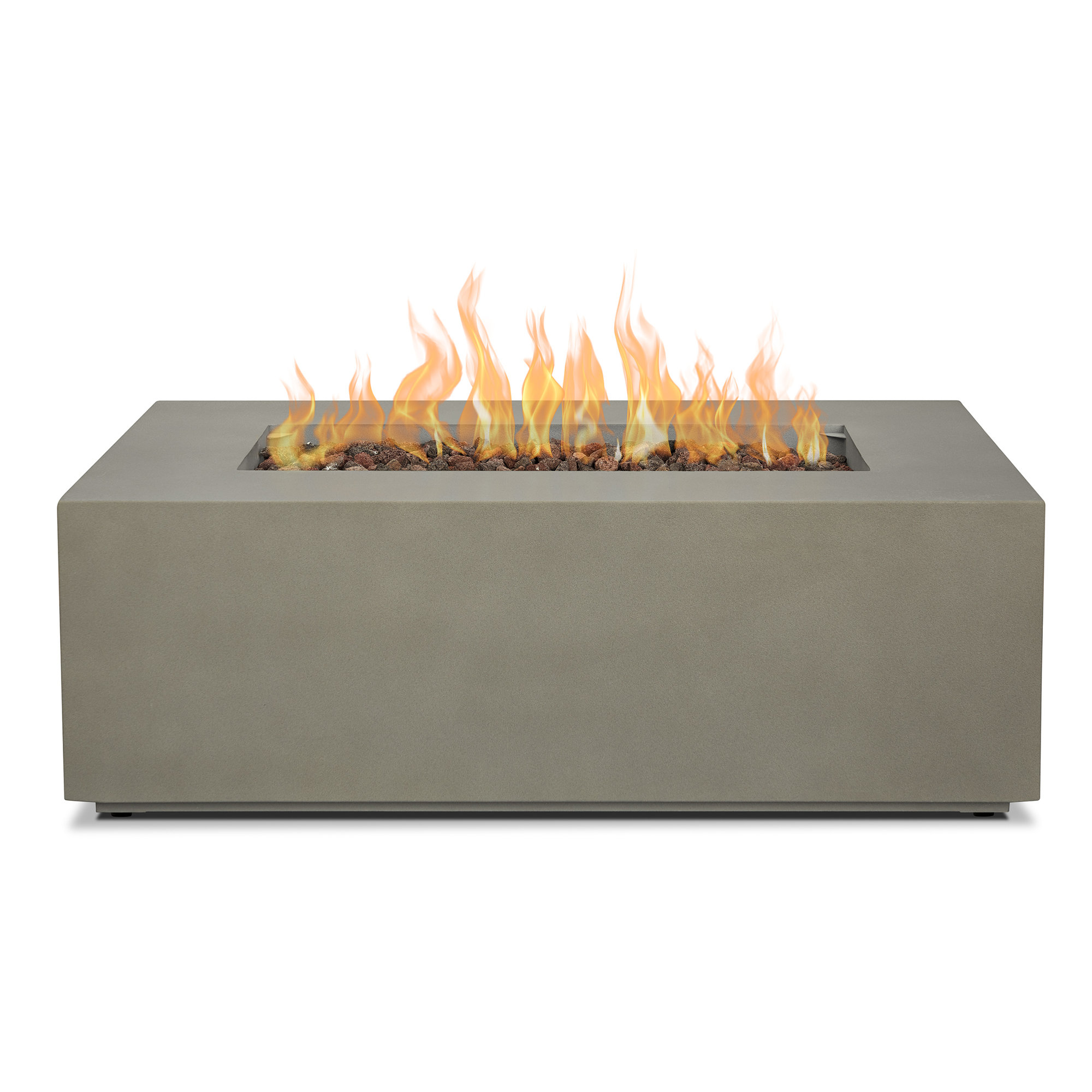 AEGEAN Propane / Natural Gas Outdoor Fire Pit Table, Mist Gray, 14.5" H x 41.75" W x 26" D