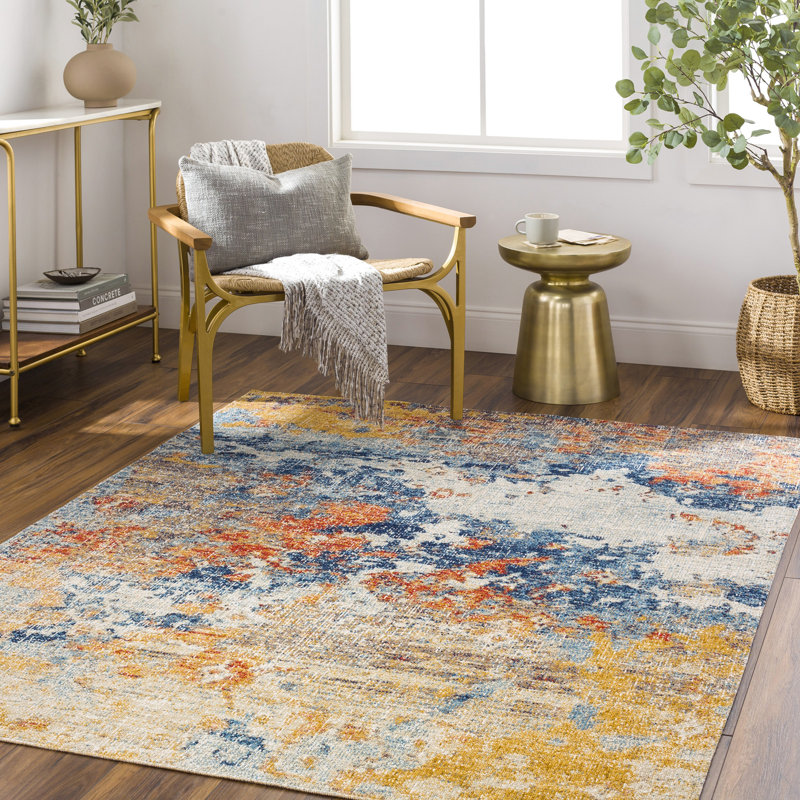 Cebes Modern Boho Burnt Orange Area Rug, Rectangle 160 x 213cm