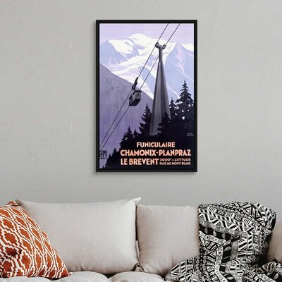 Chamonix Mont Blanc, Cable Car France, Vintage Poster, by Roger Broders Roger Broders Floater Frame Print on Canvas -  Trinx, 86AB6934DCDB476BA222E0CCD7C9890C