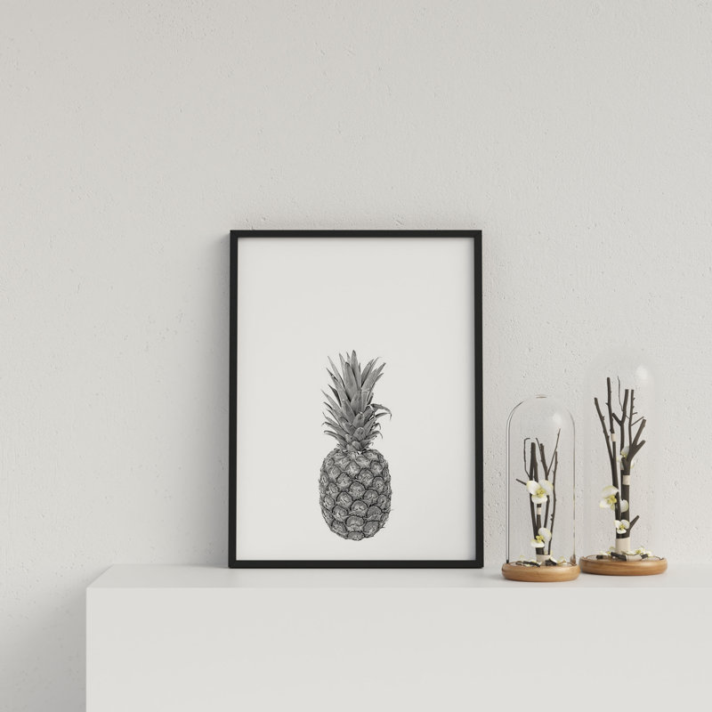 Pineapple On White Background by Vouvart - Single Picture Frame Print
