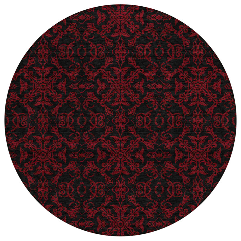 Tapis rond noir 8 po