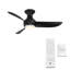Ventilateur de plafond encastré extérieur / intérieur intelligent à 3 pales de 44 po avec télécommande et luminaire à DEL à intensité variable Corona inclus, nickel brossé / noir mat-90284716-66343244