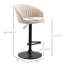 Ensemble de 2 tabourets de bar réglables pivotants, tissu tactile de lin