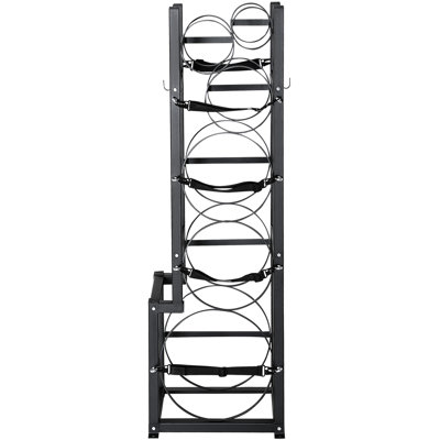 Support cylindrique pour réservoirs de réfrigérant, d'oxygène et de gaz - Dimensions de 15,55 x 12,99 x 49,8 po, compatible avec 1 petit réservoir de 50 lb, 2 petits réservoirs de 30 lb, stabilité renforcée en acier au carbone, anneaux de suspension à fixation rapide