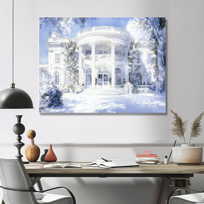 Winter At The White House In Washington - USA Metal Wall Decor, Traditional Metal Print