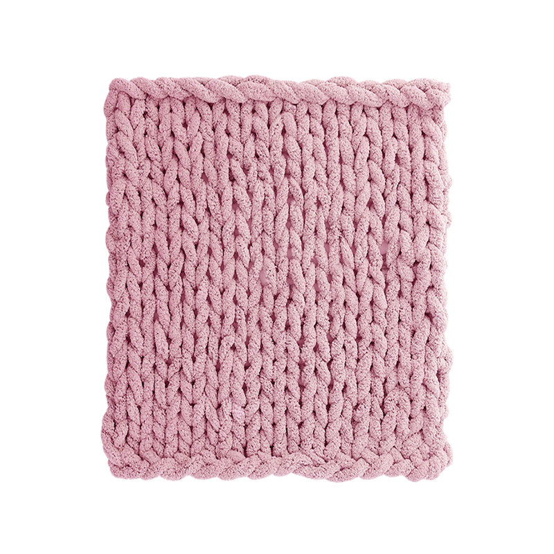 stretchable hand-woven extra-thick wool blanket, 150cm x 80cm, Pink
