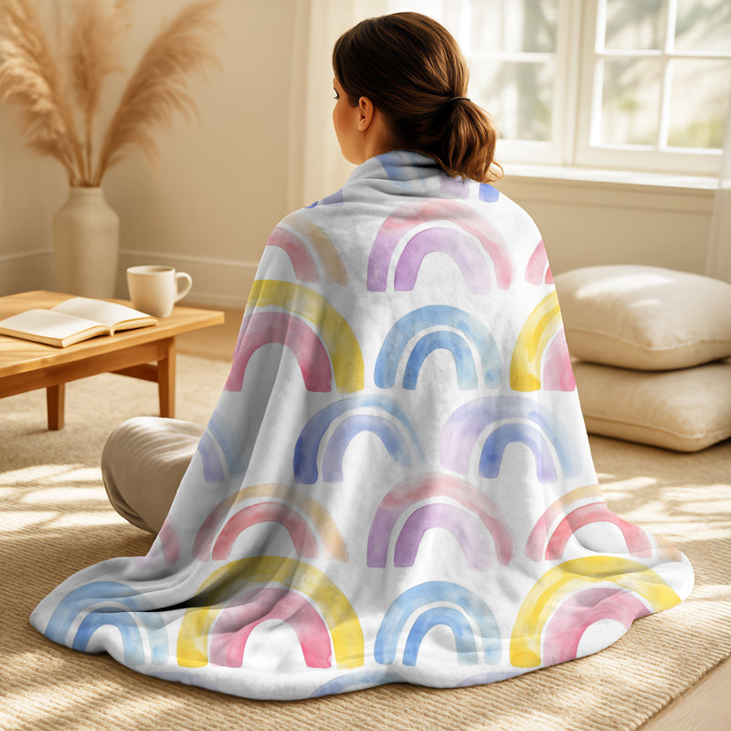 Rainbow Soft – Red Ombre Cozy Kids Blanket, Boho Soft Throw