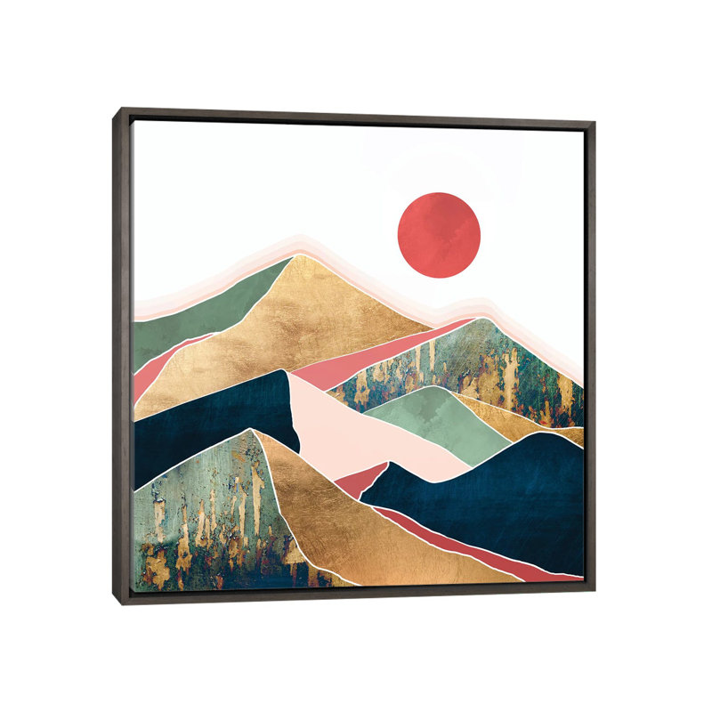 Printemps crépuscule - impression d'art graphique, Aucun mat, Toile avec cadre gris, H 18 po x l 18 po x 1,5 po