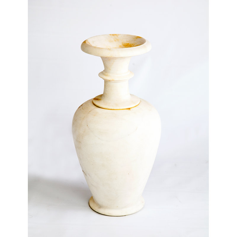 Handmade Marble Table Vase, Natural White