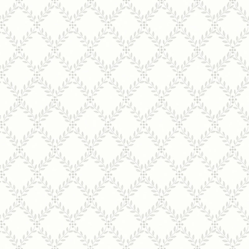 Boråstapeter Trellis Leaves Wallpaper, Gray