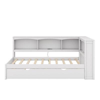 Twin Daybed With Trundle, Cabinets And USB