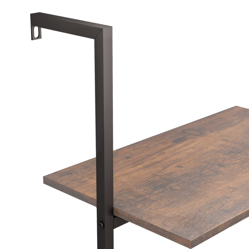 Cassoday 185cm H x 64cm W Manufactured Wood;Steel Bookcase, Brown/Black